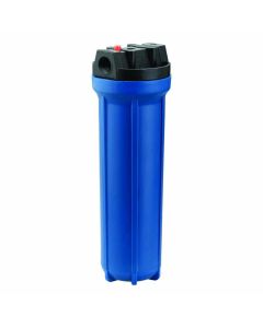 Portafiltro para cartuchos PURIKOR de 4.5" X 20". Flujo 24 gpm. Azul Conexión: 1.5"  