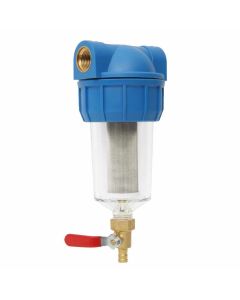 Portafiltro malla lavable PURIKOR transparente para un Flujo de 6 gpm.  Conexión: 1/2"
